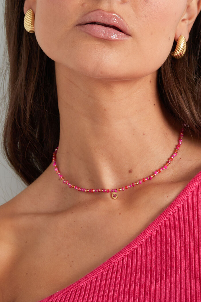 Perlenketten-Charm – rosa/orange Bild3
